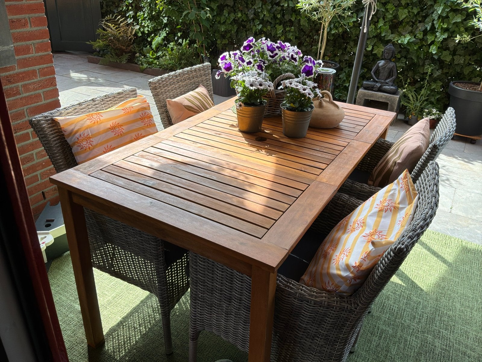 Houten tuintafel - Rechthoekig, Tuin en Terras, Tuintafels, Ophalen of Verzenden, Gebruikt, Rechthoekig, Hout