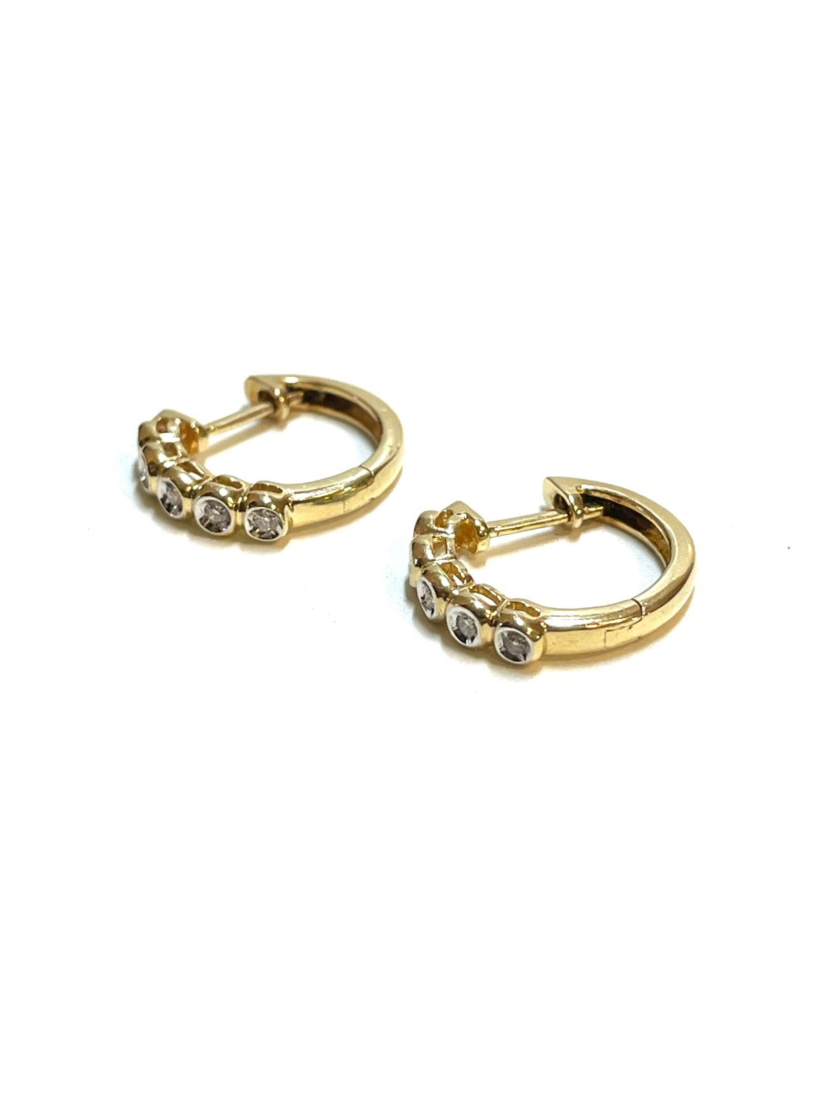 14k gouden oorbellen met diamanten, Sieraden, Tassen en Uiterlijk, Oorbellen, Hangers, -, -, Ophalen of Verzenden