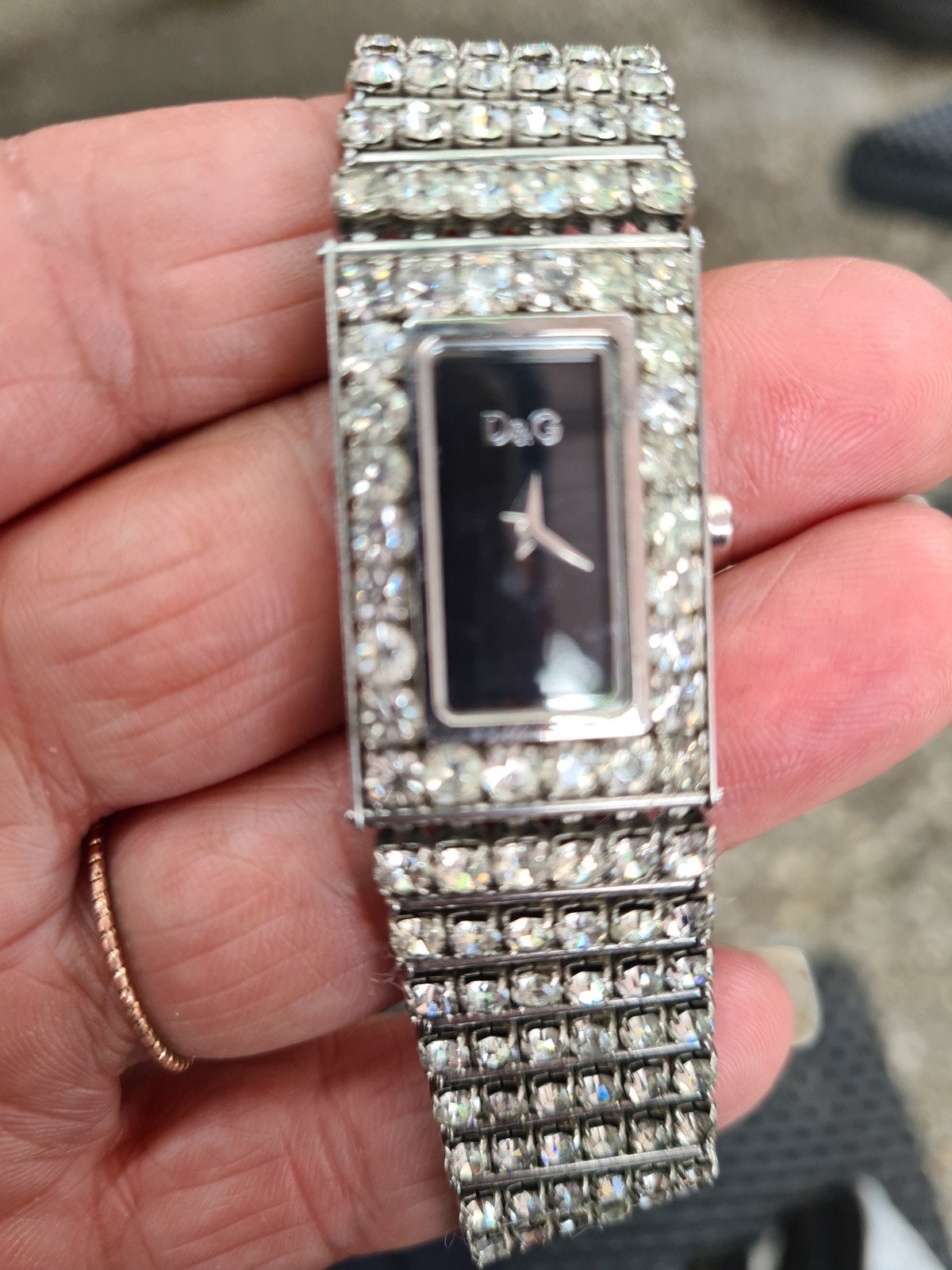 Dolce & Gabbana D&G horloge met Swarovski kristallen, Overige materialen, Gebruikt, Polshorloge, Overige materialen