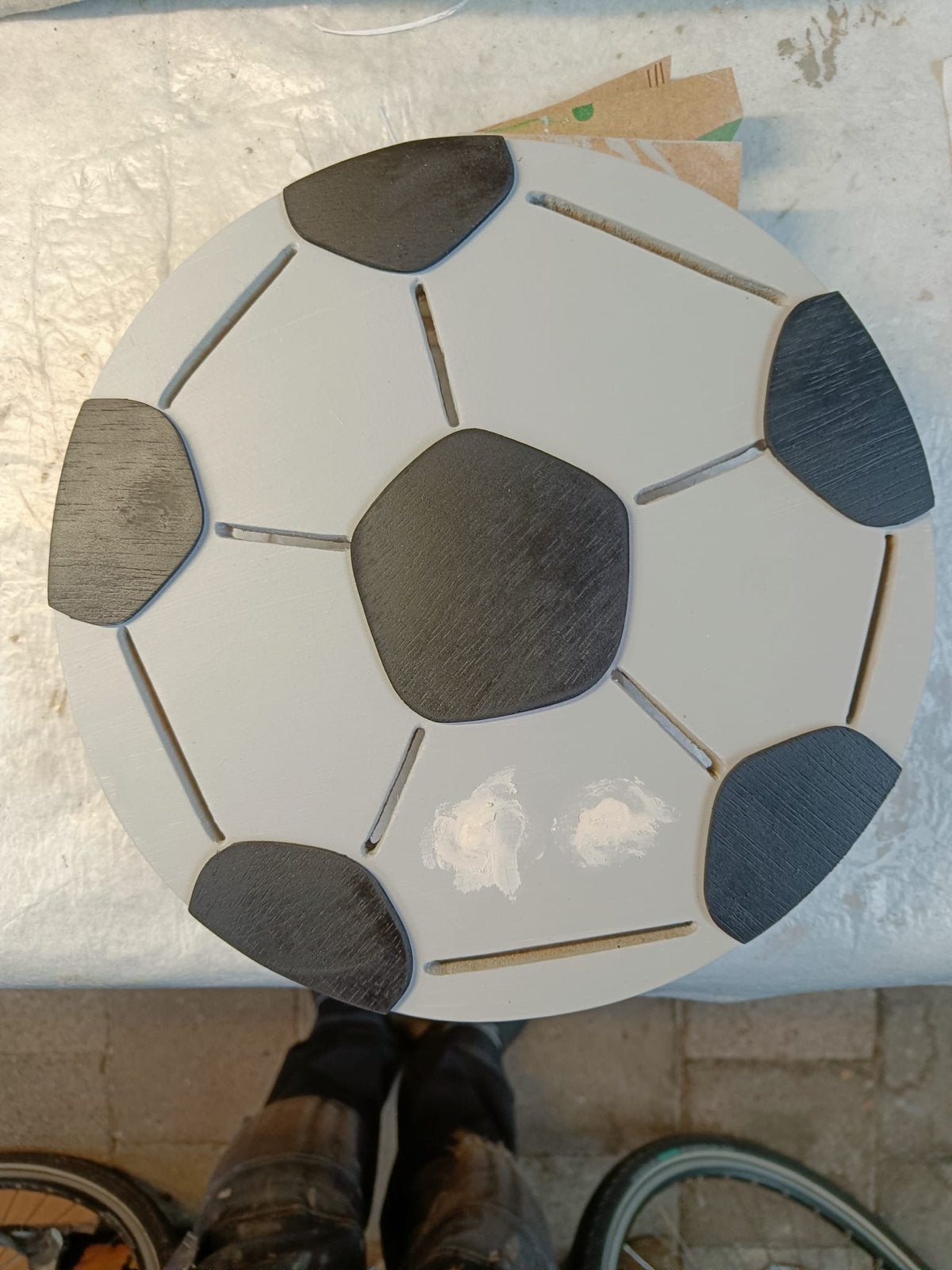 Handgemaakte voetballamp voor kinderkamer of cadeau, Met schakelaar, Meerkleurig, Nieuw, Ophalen of Verzenden