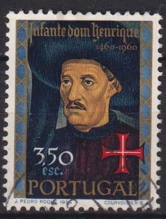 Portugal 1960 Herdenking Hendrik de Zeevaarder Ontdekkinger, Postzegels en Munten, Verzenden, Gestempeld, Overige thema's