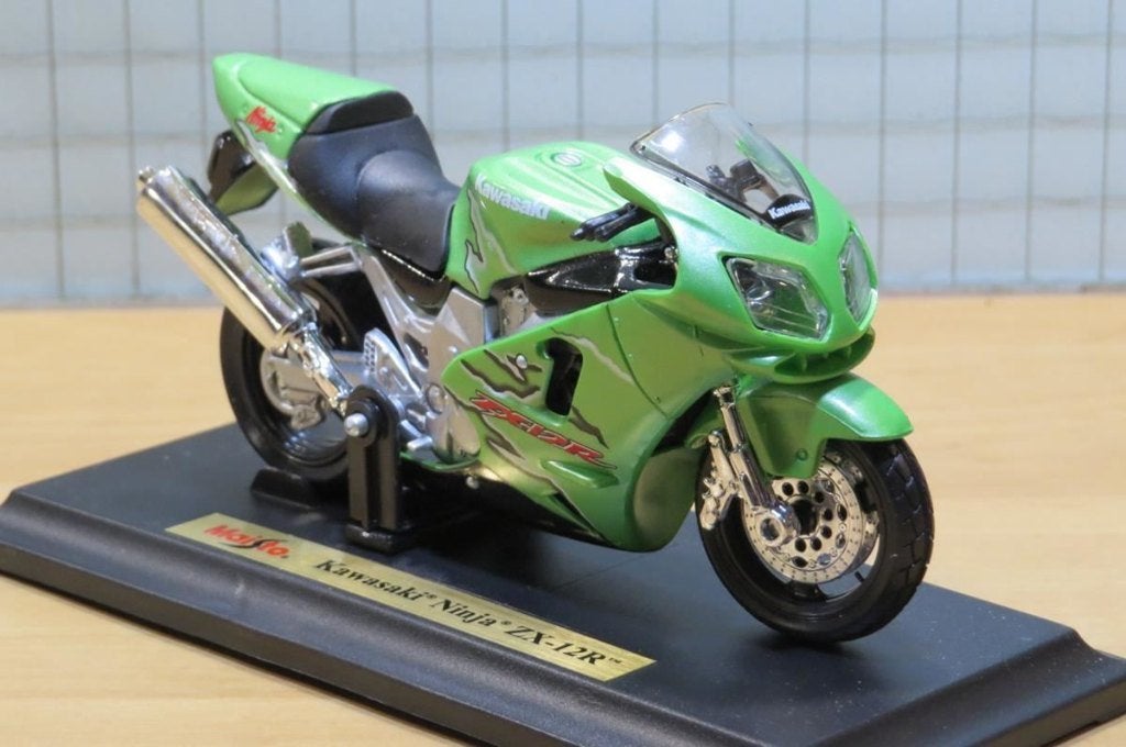 Kawasaki ZX-12R groen 1:18 Maisto, MayCheong, Maisto, Nieuw, Ophalen of Verzenden