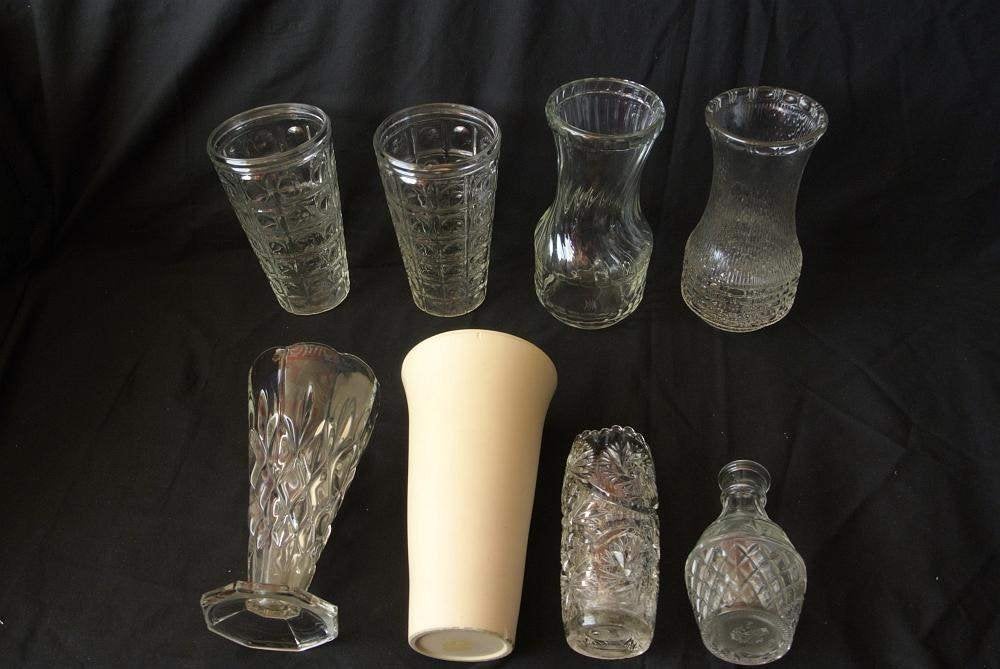 Vaas glas doorzichtig retro vintage antiek sixties seventies, Ophalen, Transparant, Glas