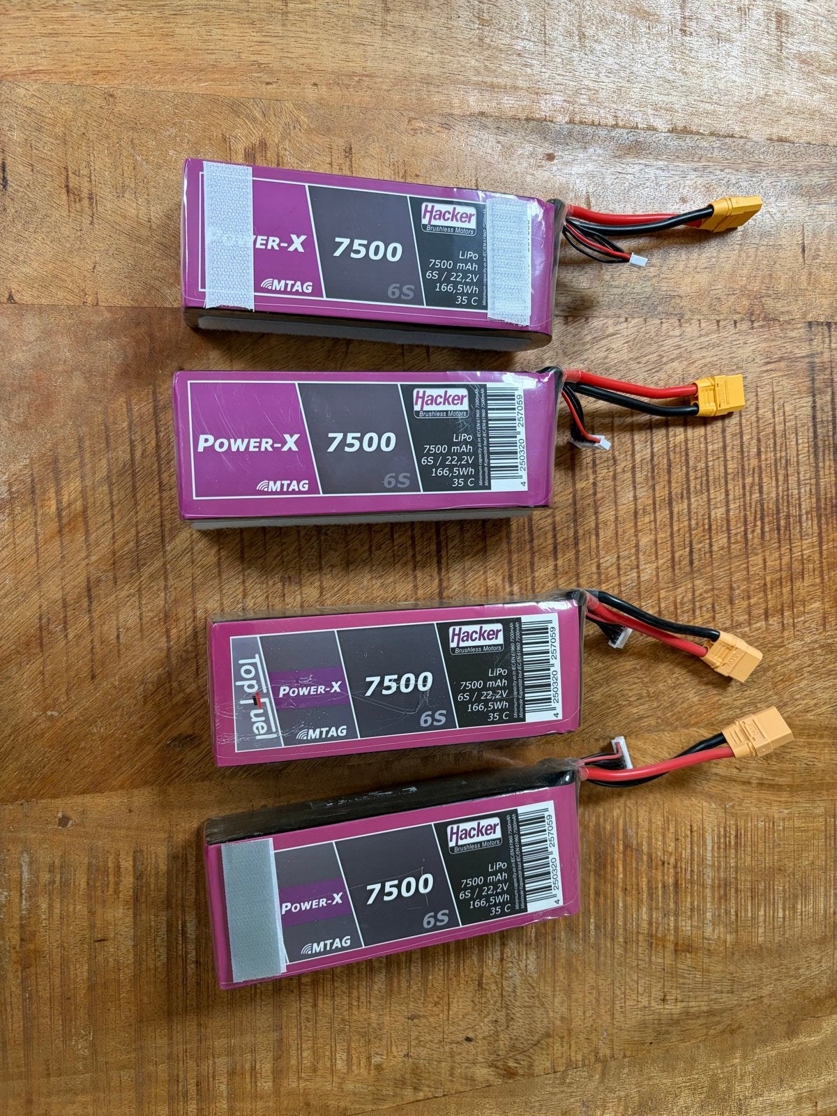 Hacker Power-X 7500 mAh LiPo 6S/22.2V RC Batterijen, Ophalen of Verzenden, Gebruikt