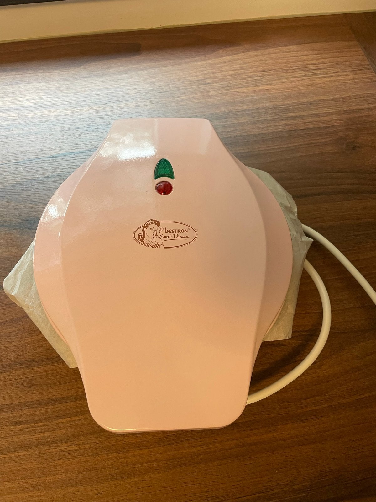 Roze wafelijzer met leuke dierenfiguren, Witgoed en Apparatuur, Wafelijzers, Ophalen of Verzenden, Gebruikt