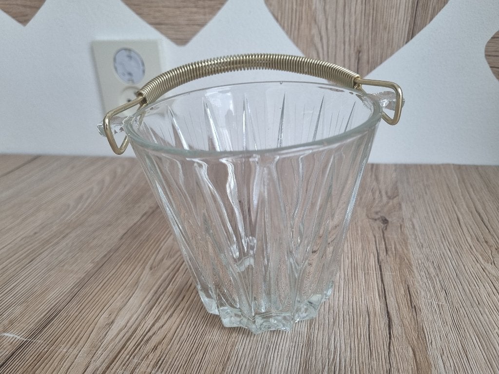 Mooie Antiek Vintage ijs Emmer / Ice Bucket Glas Kristal, Verzenden
