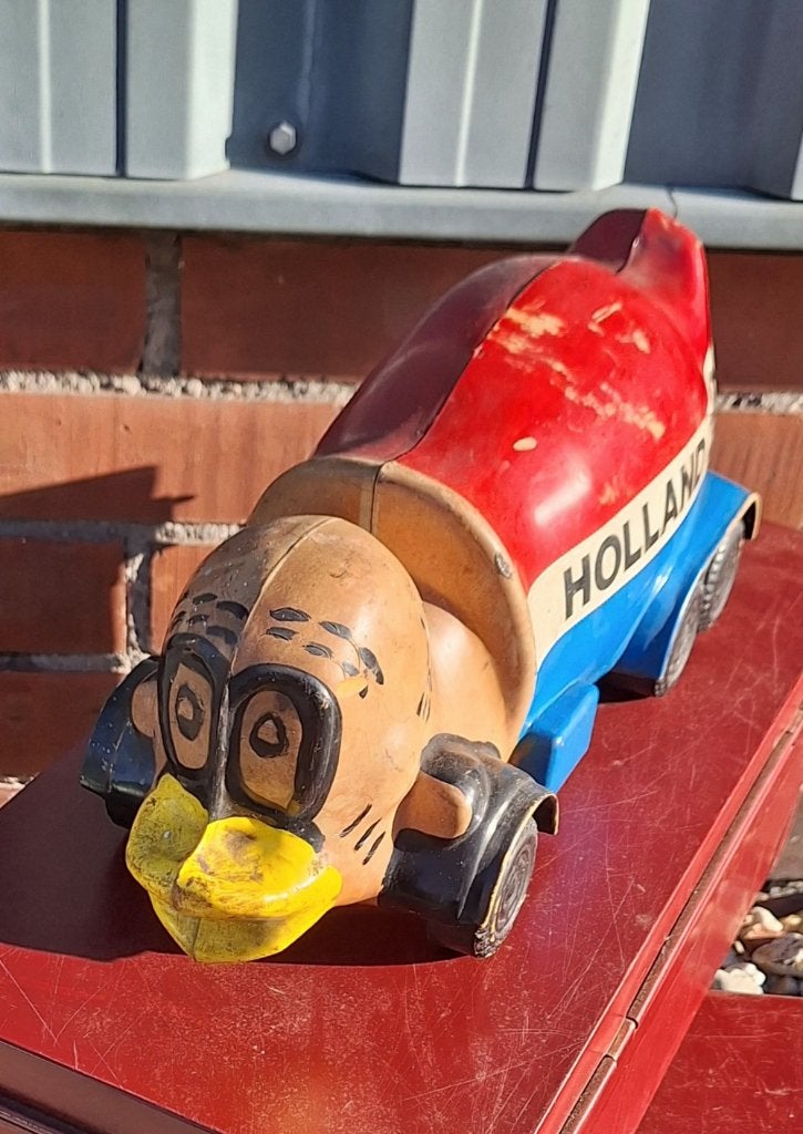Vintage Holland Duck vrachtwagen, truck mascotte, 80'r jaren, Verzamelen, Gebruikt, ., Overige typen, Ophalen of Verzenden