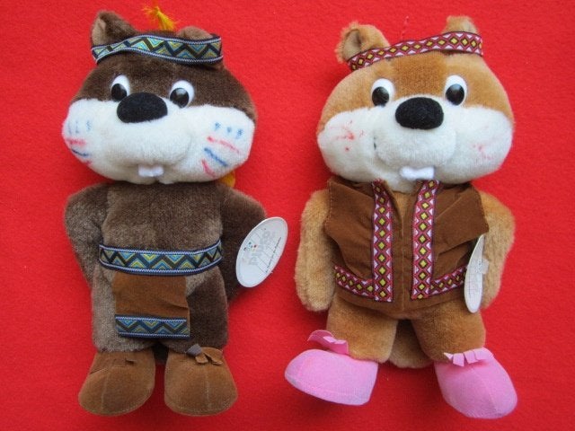 Figuur plush pluche Bever, Eekhoorn, Banana in pyjama, Aap, Ophalen of Verzenden, Zo goed als nieuw, Overige typen