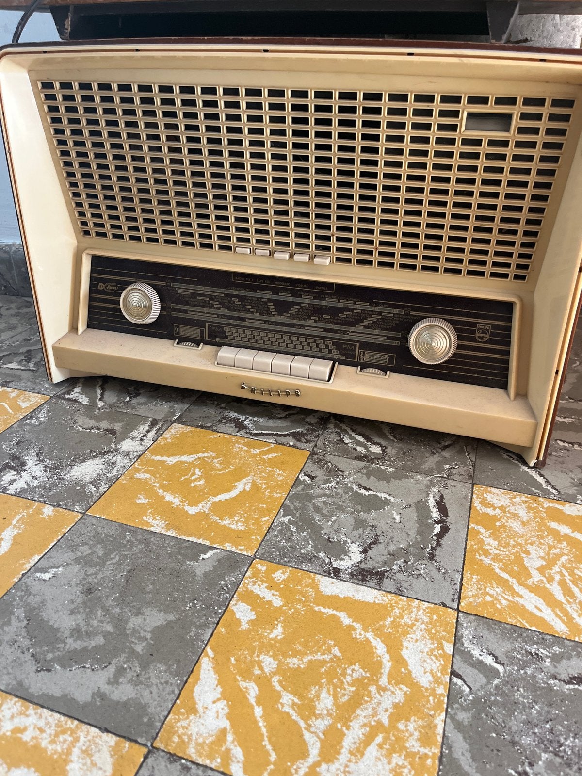Vintage Philips B5X82A Buizenradio (1958) - Niet werkend, Ophalen, Niet werkend, Radio