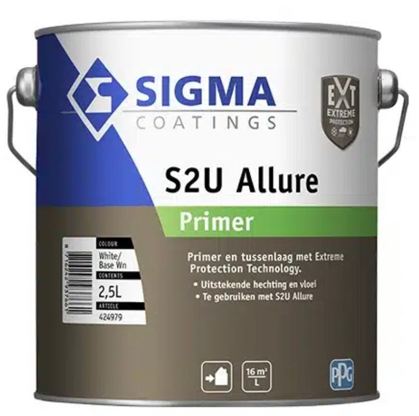 Sigma grond en aflak voor binnen & buiten 2,5 liter nieuw, Wit, Nieuw, Ophalen of Verzenden, Lak
