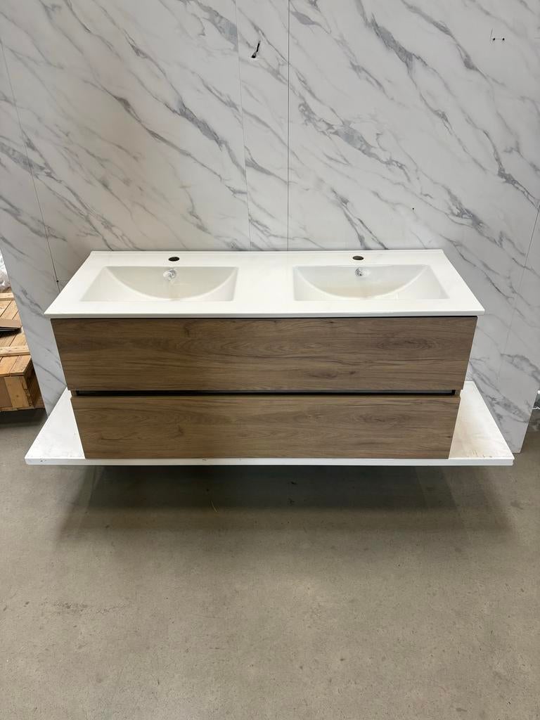 Badmeubel 120cm - Grey Oak- Keramische Wastafel