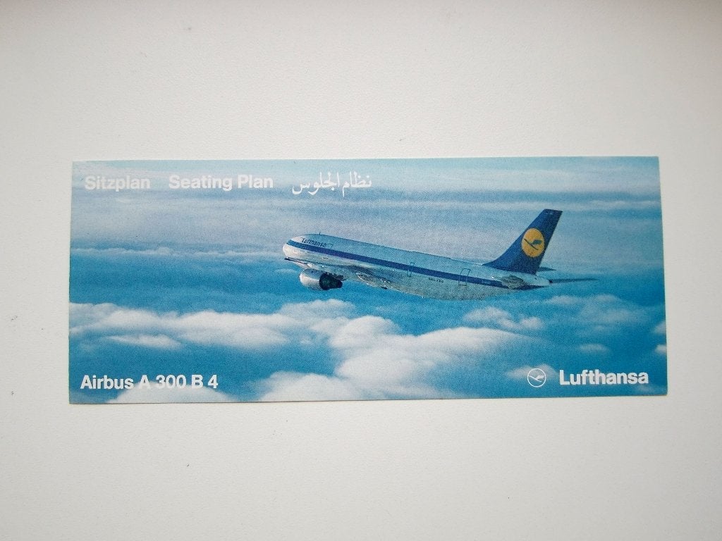 Lufthansa Sitzplan Airbus A300 B4 uit 1984, Verzenden, Zo goed als nieuw, Overige typen