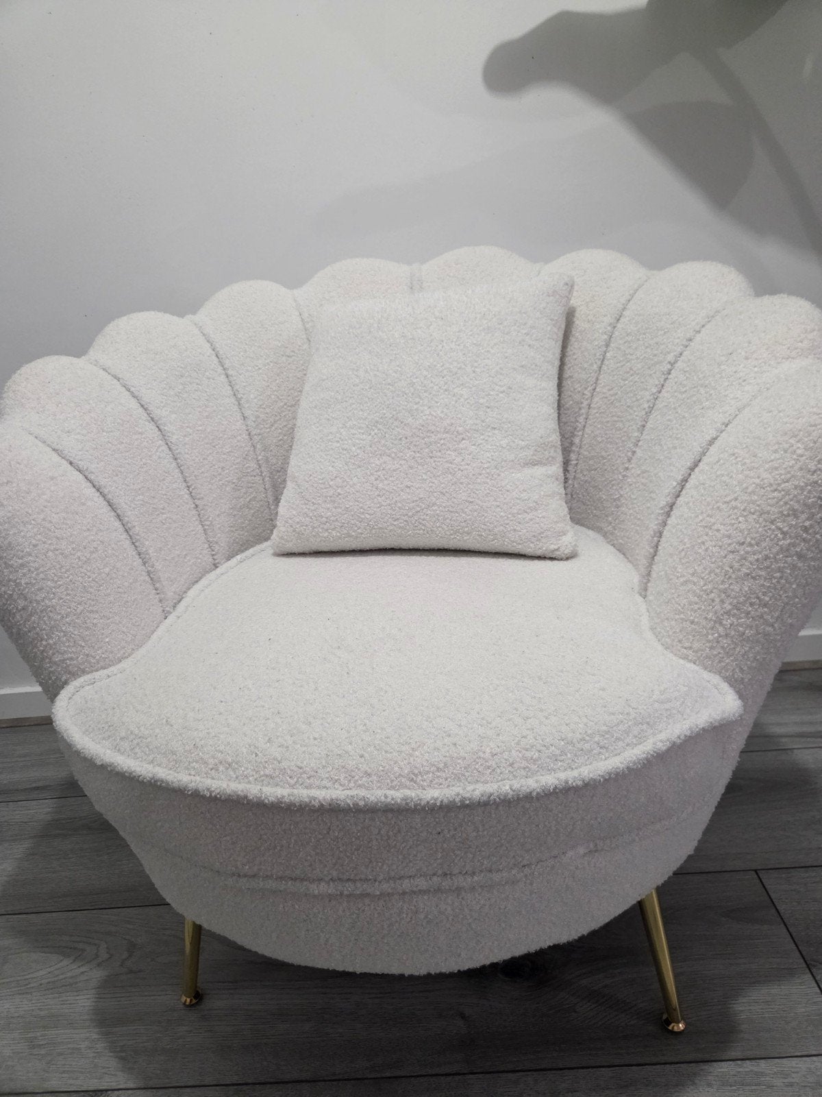 fauteuil schelp 2x, Huis en Inrichting, Ophalen, Wit, Stof, Eén