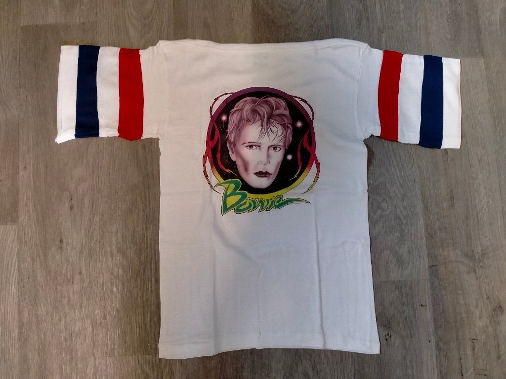 David Bowie Heroes pop artiest vintage t-shirt shirt KLEIN, Ophalen of Verzenden, Zo goed als nieuw, Kleding