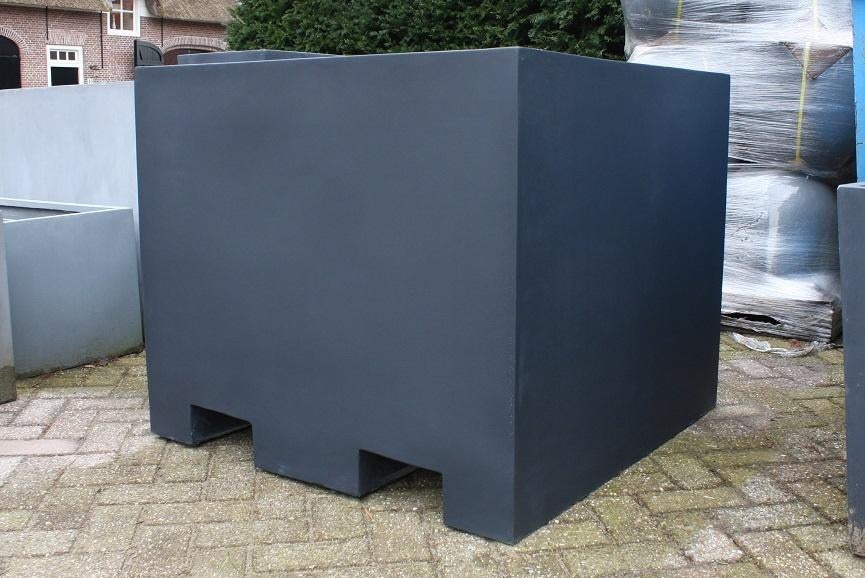 2 x grote bloembak bloempot Cube XXL antraciet Polystone, Ophalen, Overige materialen, 100 cm of meer, Vierkant