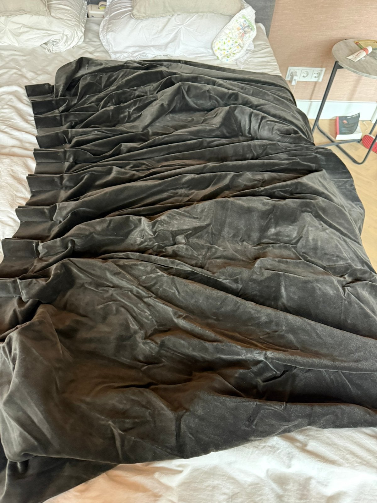 Velours gordijnen antraciet HEMA 234x118 (LxB), Gebruikt, Fluweel, 234 cm, Ophalen of Verzenden