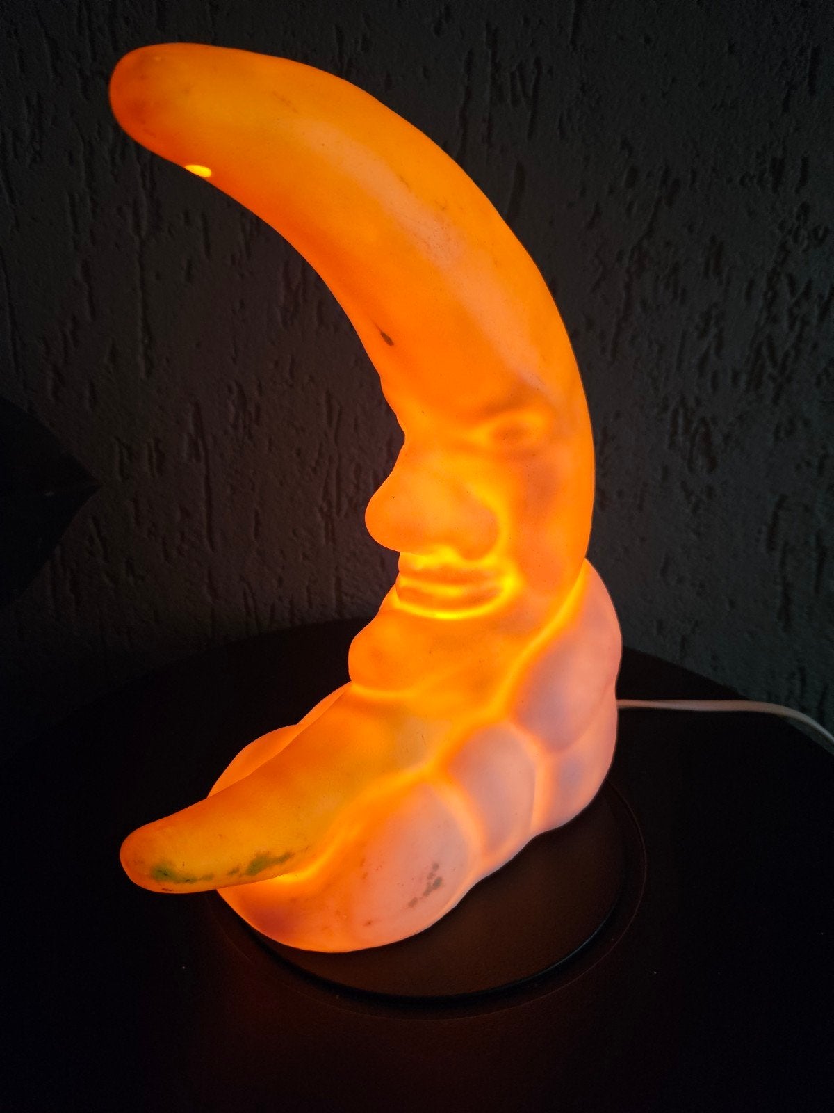 Originele Vintage Heico Maanlamp Jaren 70/80 Nachtlamp, Figuurlamp, Ophalen of Verzenden, Design, Met schakelaar