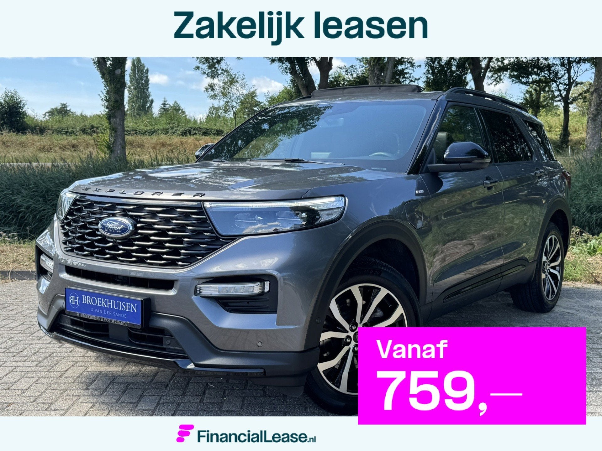 Ford Explorer 3.0 V6 EcoBoost PHEV ST-Line 457pk Panoramadak, Automaat, Dealer onderhouden, Zwart, Adaptive Cruise Control