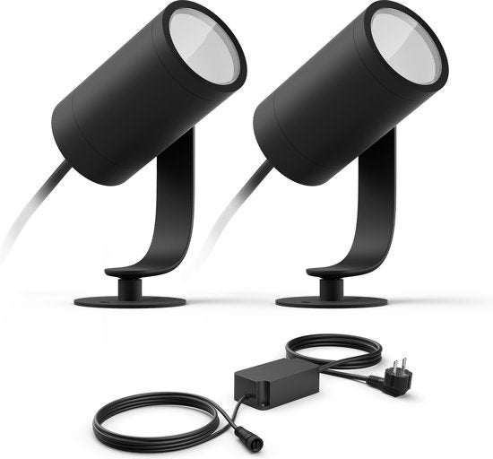 Philips Hue Lily 2 Spots Antraciet - Nieuw - 40Watt voeding, Minder dan 50 watt, Ophalen of Verzenden, Netvoeding, Spots