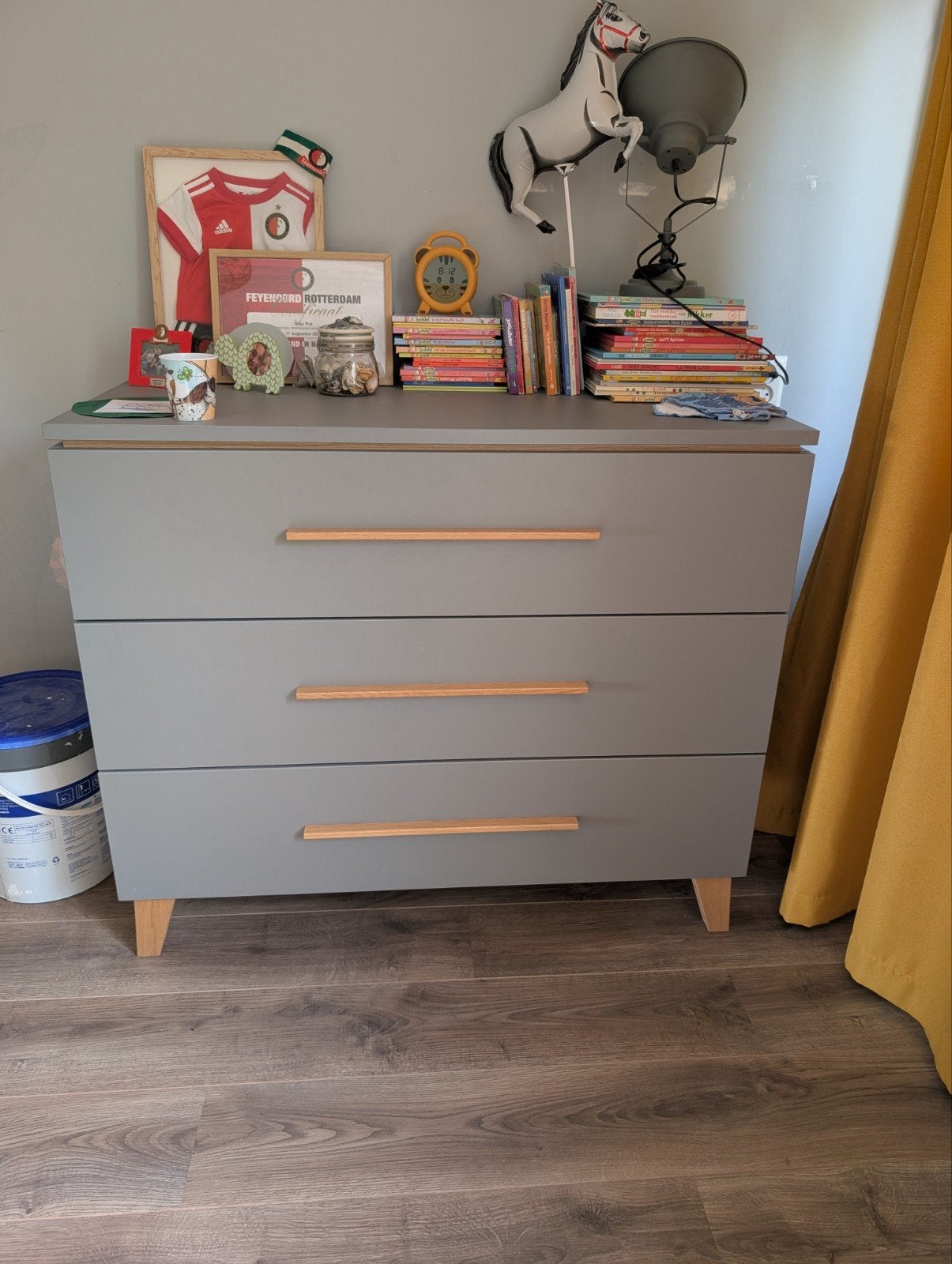 Paidi Transland Vito Mira commode grijs/eiken, 3 of 4 laden, Ophalen, 25 tot 50 cm, Minder dan 100 cm