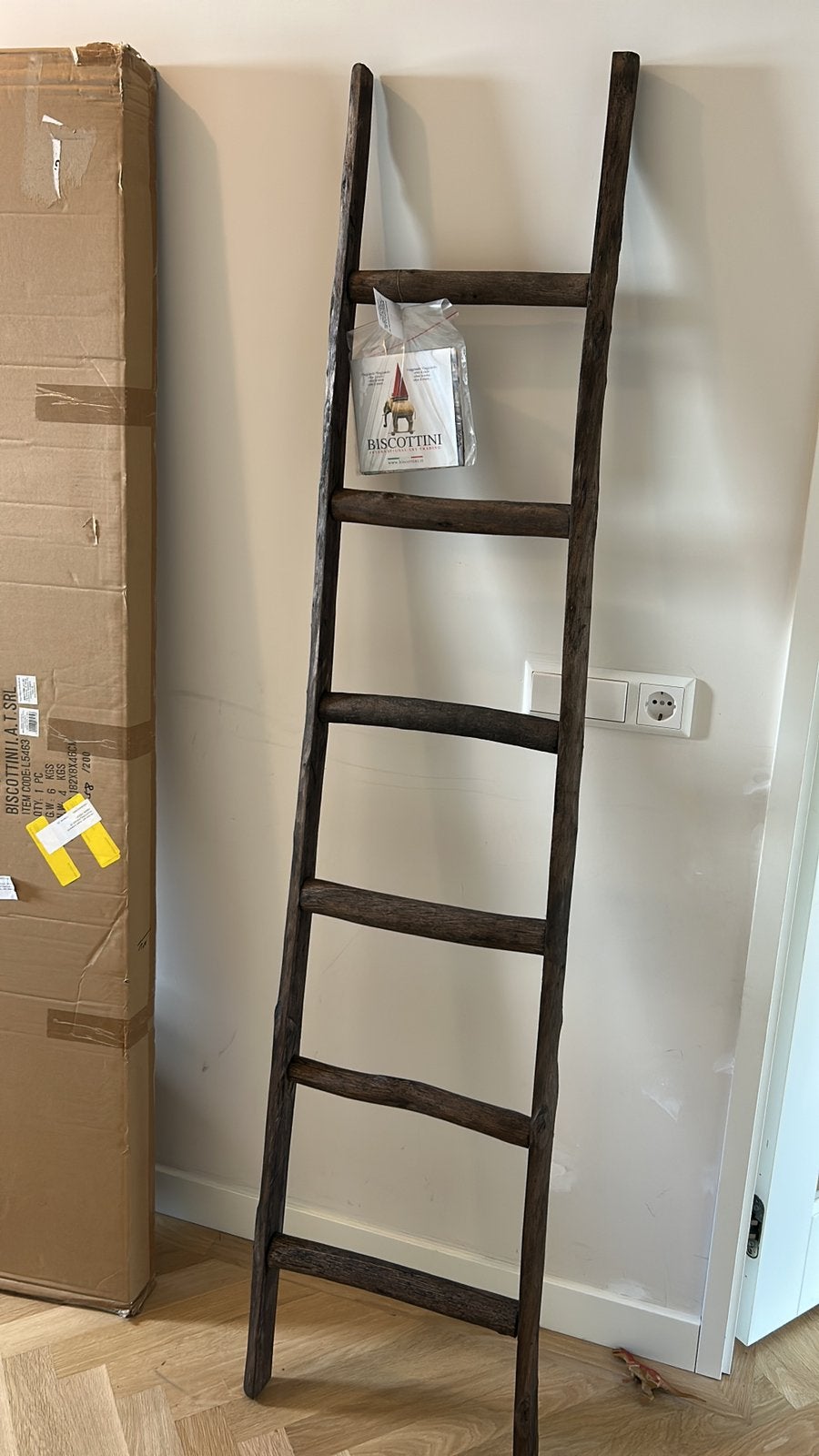 Biscottini Handdoek ladder, 180cm. Nieuw in doos, Ophalen, Handdoekenrek, Bruin, Overige merken