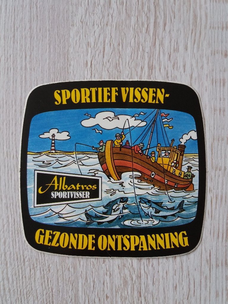 sticker Albatros SPORTVISSER ( 2 ), Ophalen of Verzenden, Zo goed als nieuw, Sport