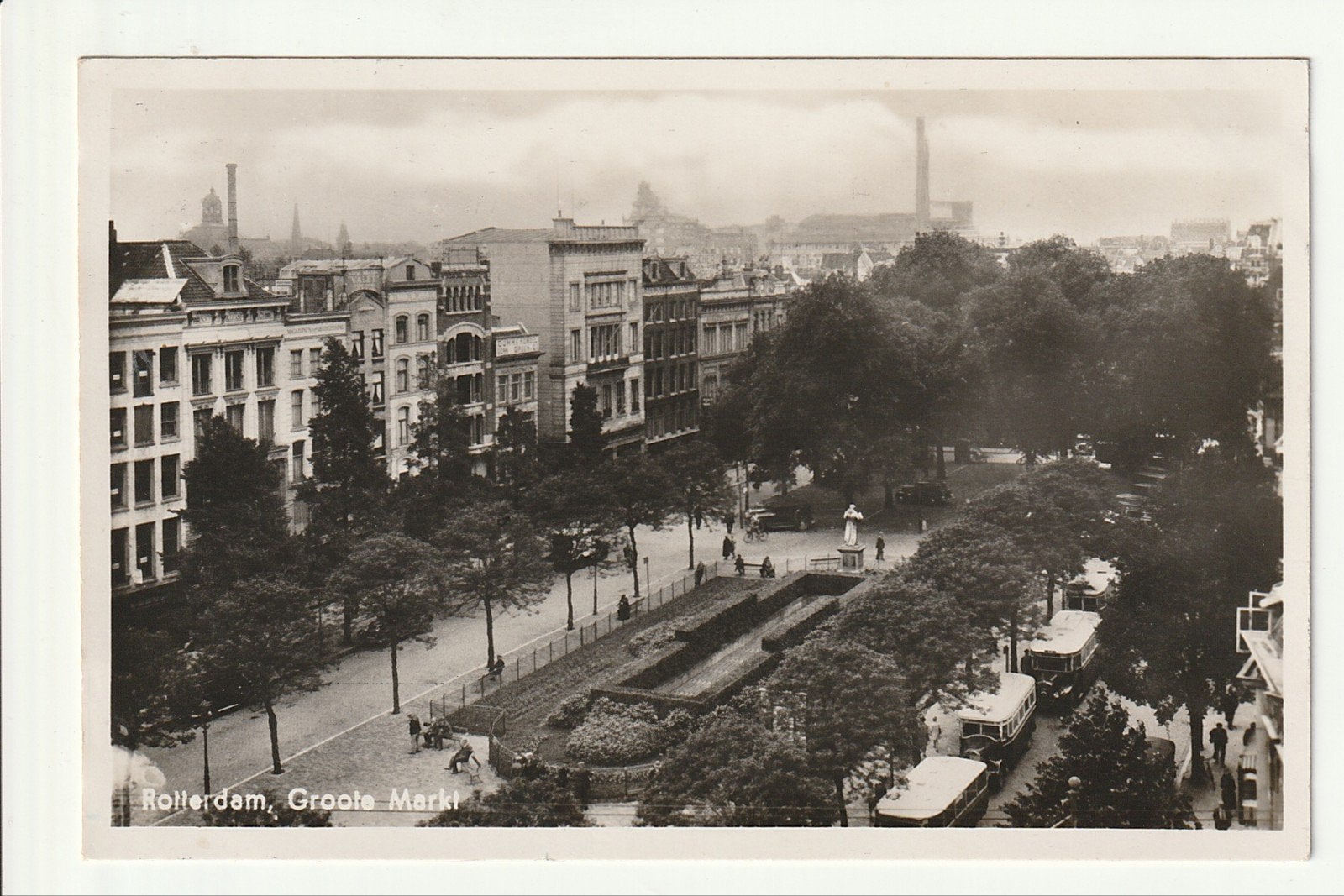 ROTTERDAM GROOTE MARKT PARKACHTIG PARTICULIERE BUSDIENSTEN, Ophalen of Verzenden, 1920 tot 1940, Ongelopen, Zuid-Holland