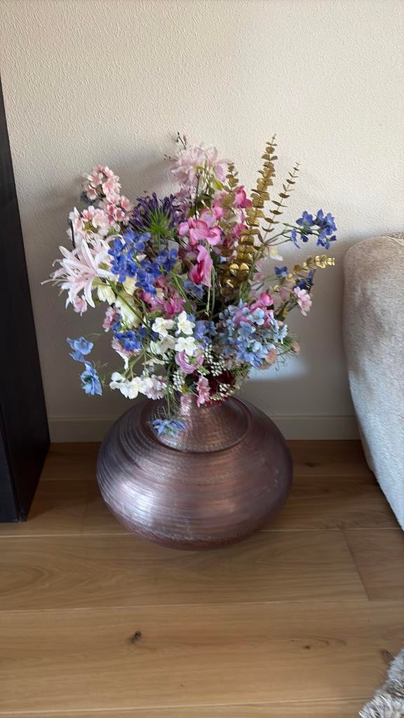 Vaas kunstbloemen zijde bloemen, Ophalen, Zo goed als nieuw