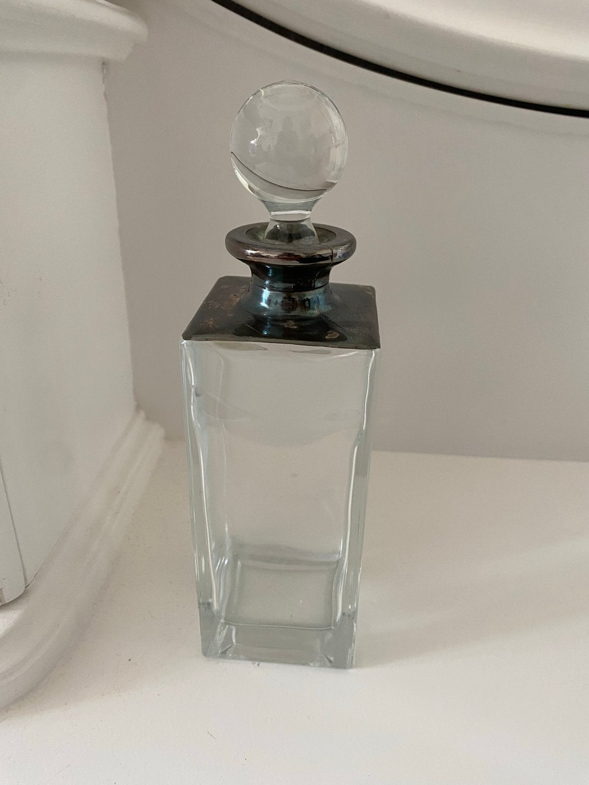Oud glazen karafje met stop, Antiek en Kunst, Ophalen of Verzenden
