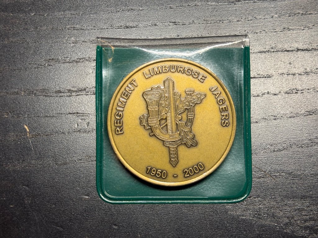 Regiment Limburgse Jagers 1950-2000 Herdenkingsmunt, Ophalen of Verzenden, Brons, Nederland