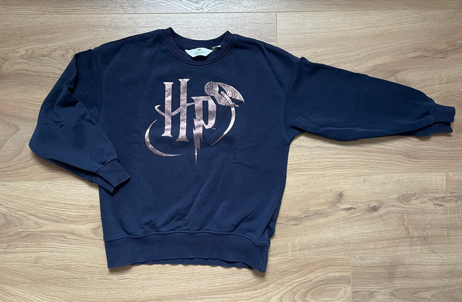 Donkerblauwe Harry Potter sweatshirt H&M rosé goud, Ophalen of Verzenden, Zo goed als nieuw, Meisje, Trui of Vest