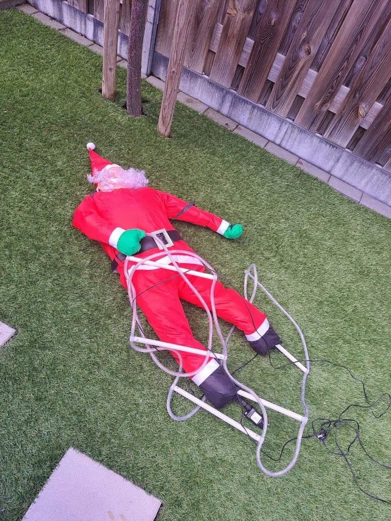 Ophalen!! Kerstman met ladder en verlichting., Ophalen, Gebruikt