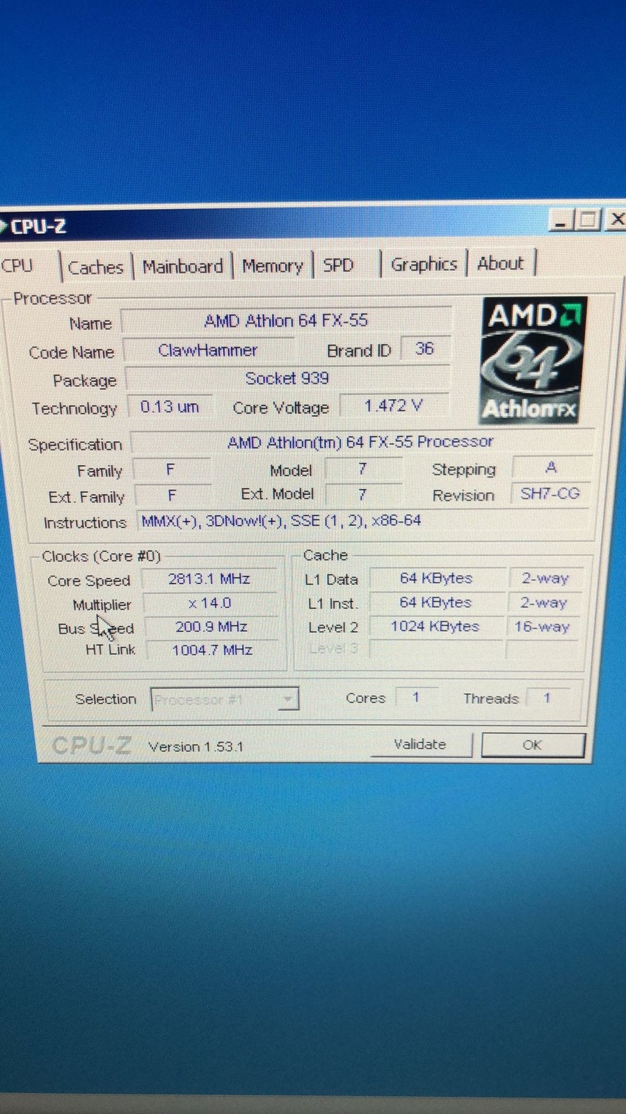 AMD Athlon 64 FX-55 Socket 939 Clawhammer Processor, Computers en Software, Processors, Ophalen of Verzenden, Gebruikt, Overige