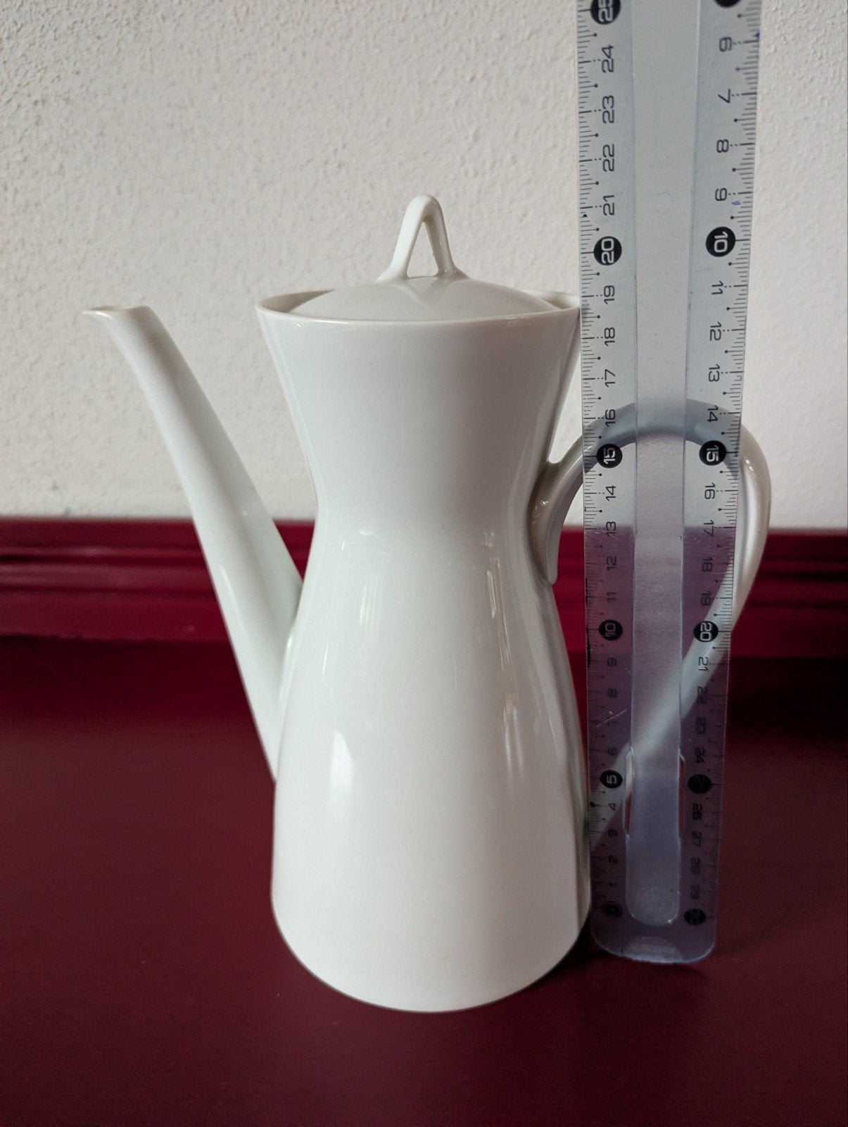 Witte porseleinen koffiepot met lange tuit, Ophalen of Verzenden