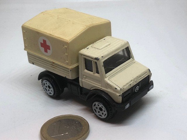Mercedes Unimog met Huif Rode Kruis, Siku, Ophalen of Verzenden, Gebruikt, Bus of Vrachtwagen, SIKU