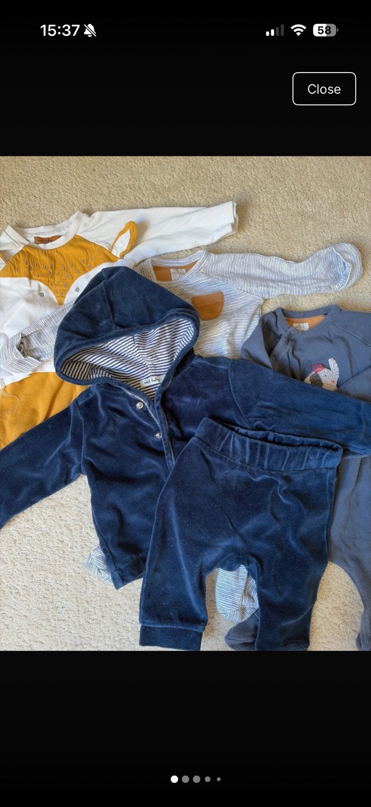 4x schattige Baby pakjes maat 50-56, Kinderen en Baby's, Babykleding | Maat 50, Ophalen of Verzenden, Zo goed als nieuw, Jongetje of Meisje