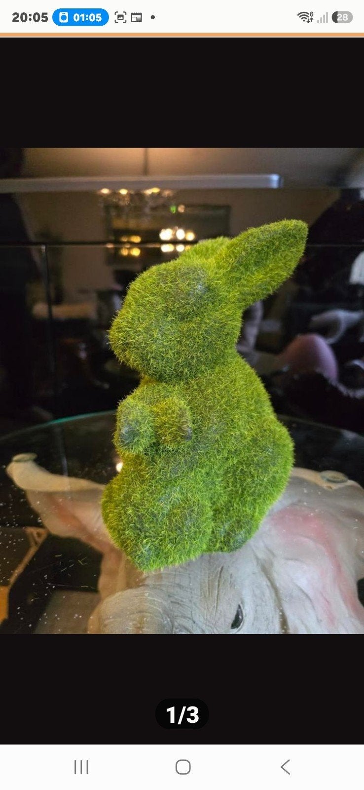 Leuk groen konijnenbeeld voor decoratie in huis of tuin., Ophalen of Verzenden, Nieuw, Dier