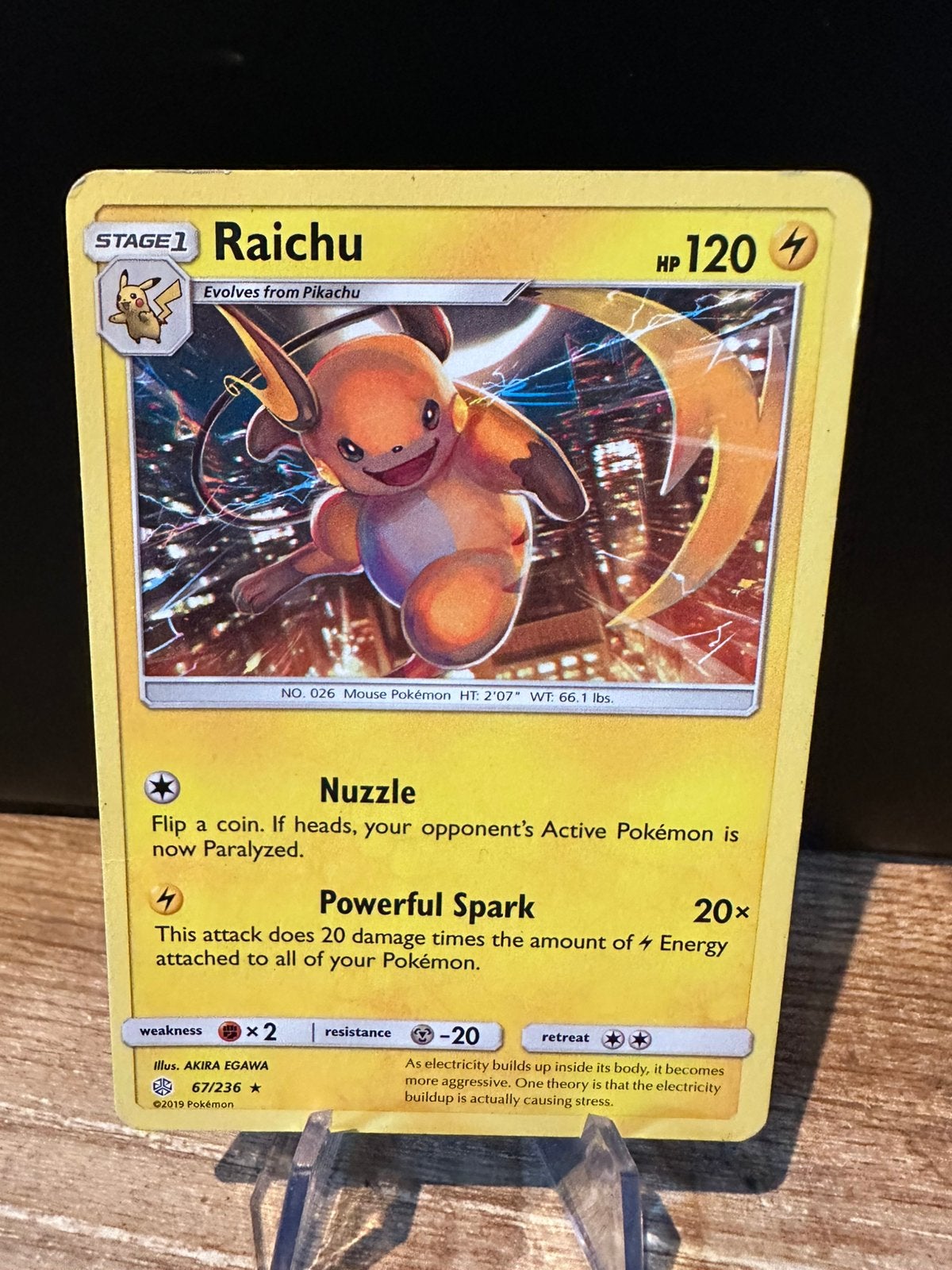 Pokemon cosmic eclipse raichu 67/236, Ophalen of Verzenden, Zo goed als nieuw
