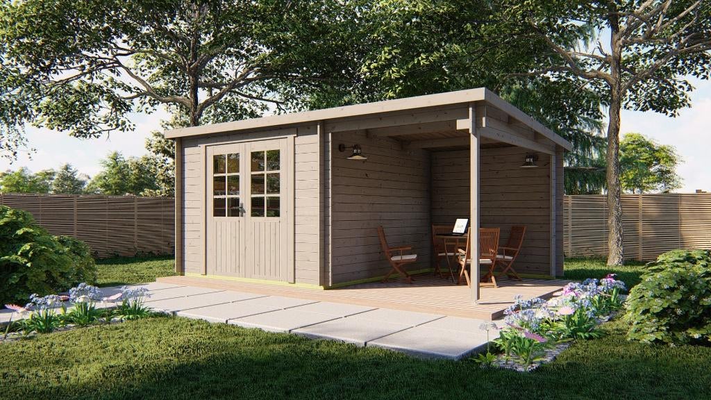 Blokhut - Tuinhuis Dora | 28 mm | vuren onbehandeld, Hobby en Vrije tijd, Overige Hobby en Vrije tijd, Nieuw, Verzenden