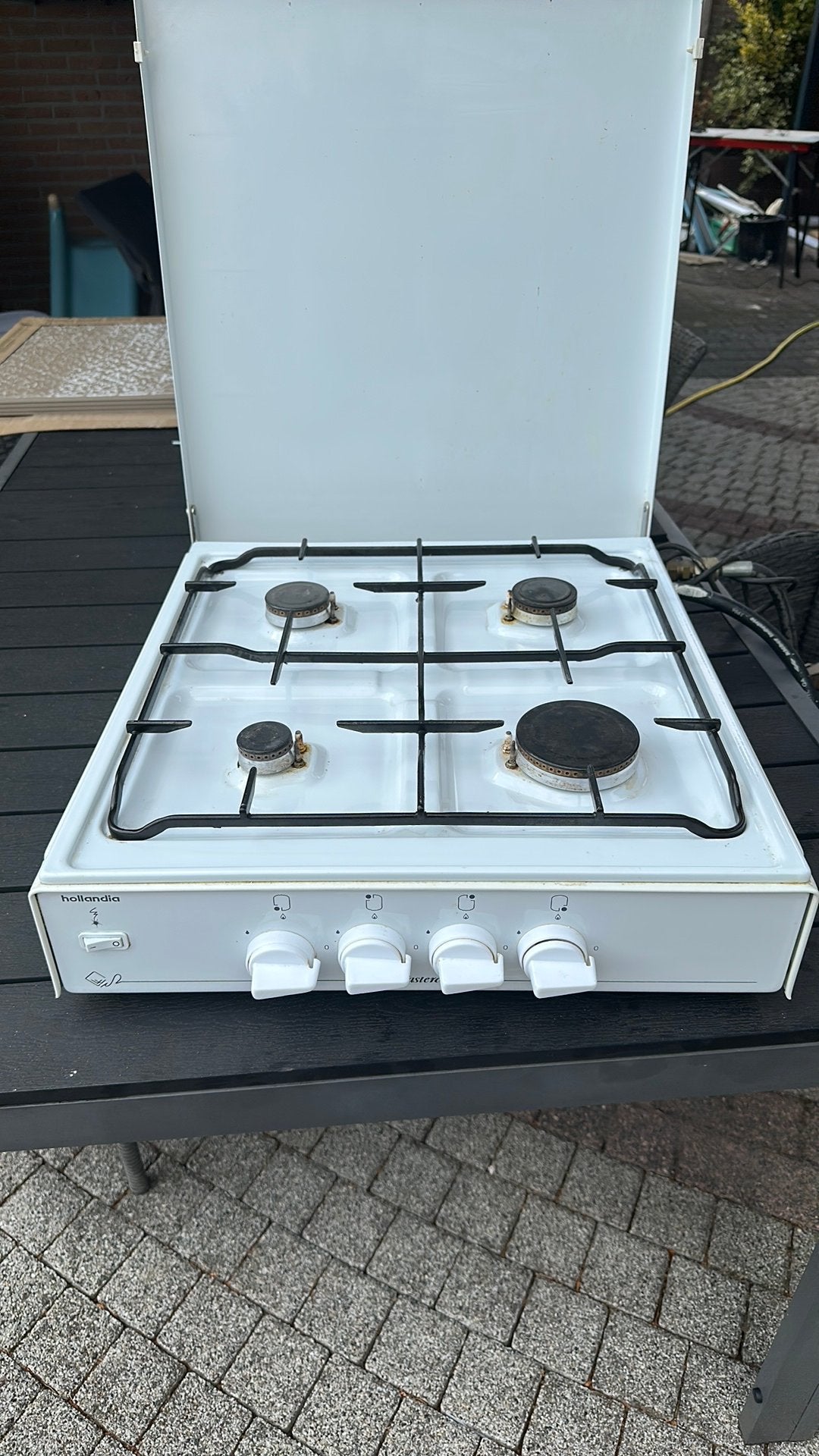 Hollandia 4 pits gasfornuis, Witgoed en Apparatuur, Ophalen, Gebruikt, 4 kookzones, Gas