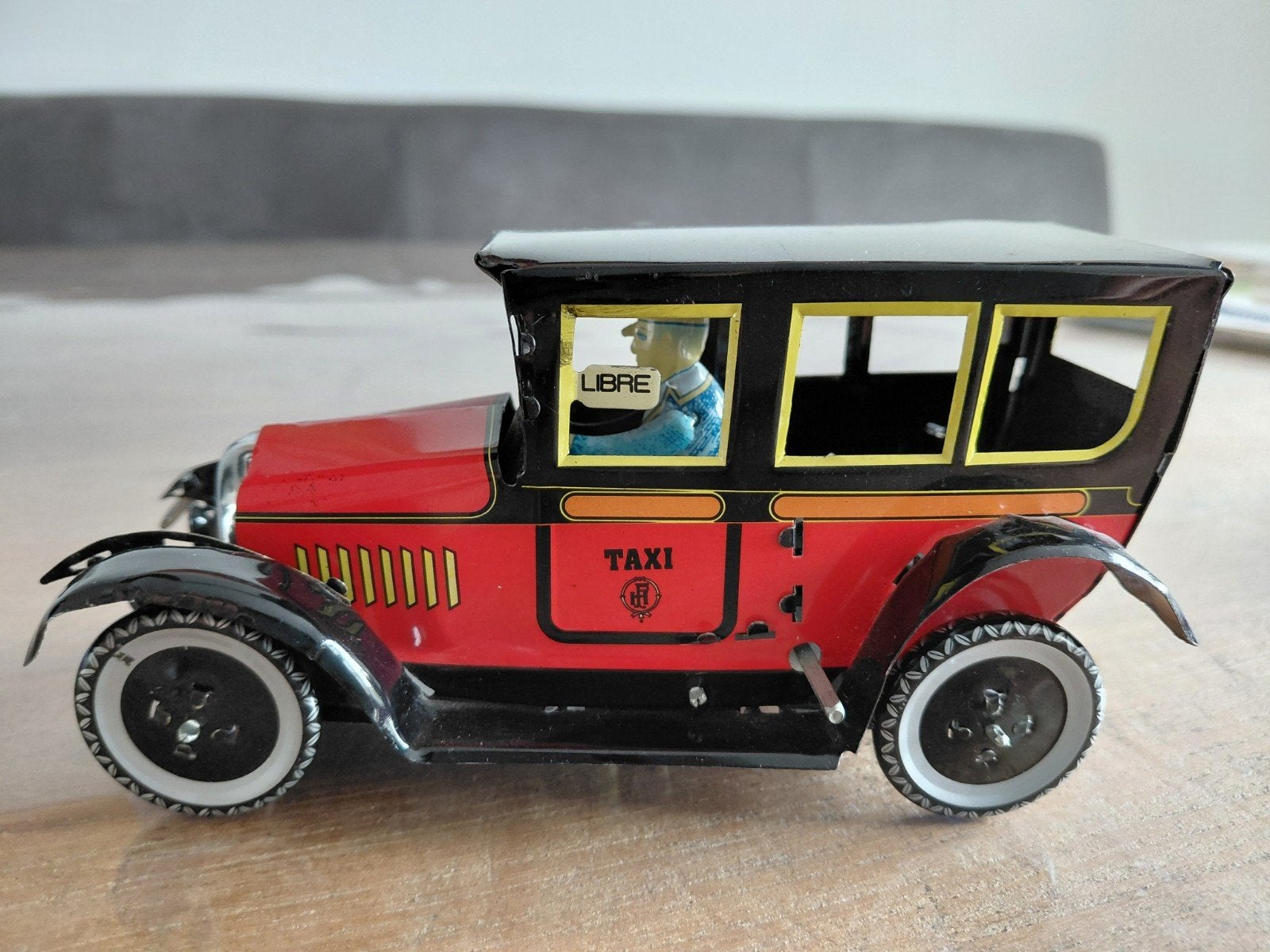 Vintage blikken taxi rood/zwart, Ophalen of Verzenden, Gebruikt, Overige merken