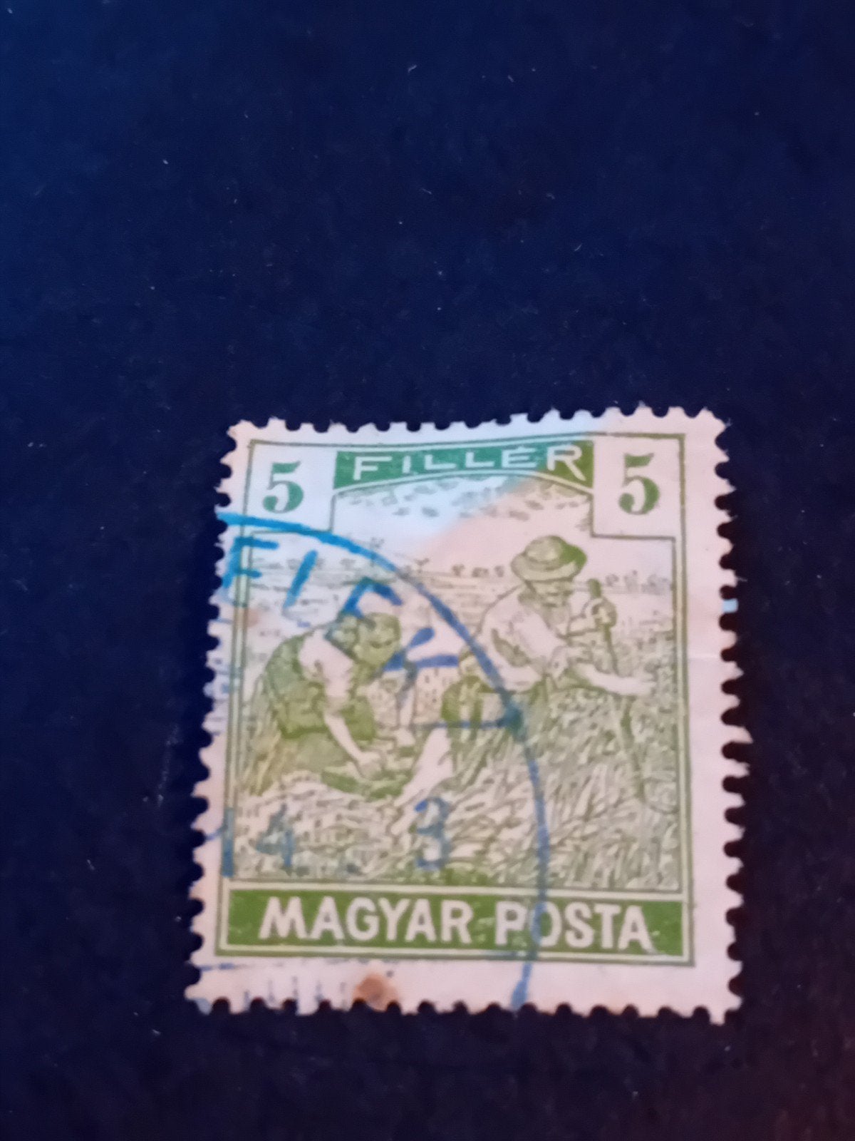 Zeldzame Hongaarse postzegel 5 Filler Magyar Posta, Ophalen of Verzenden