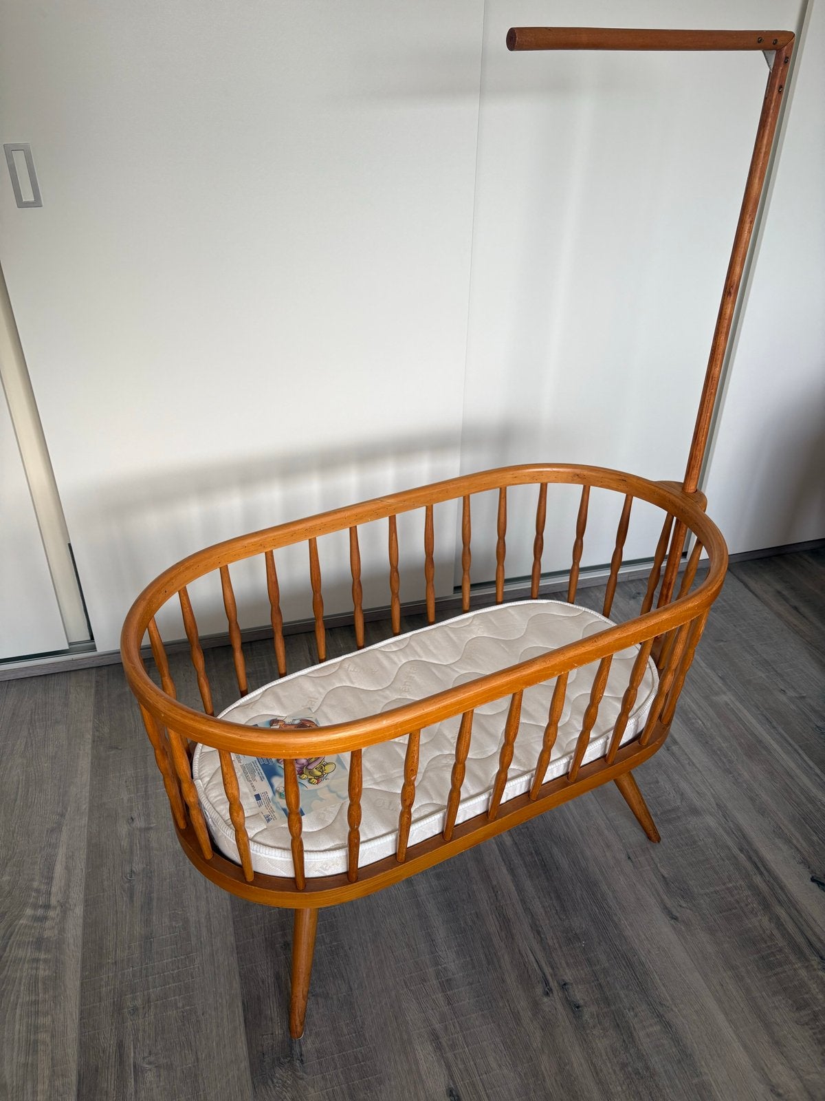 Vintage Wieg met Matras, Hoeslakens en Hemelsluier, Ophalen of Verzenden, Gebruikt, Wieg