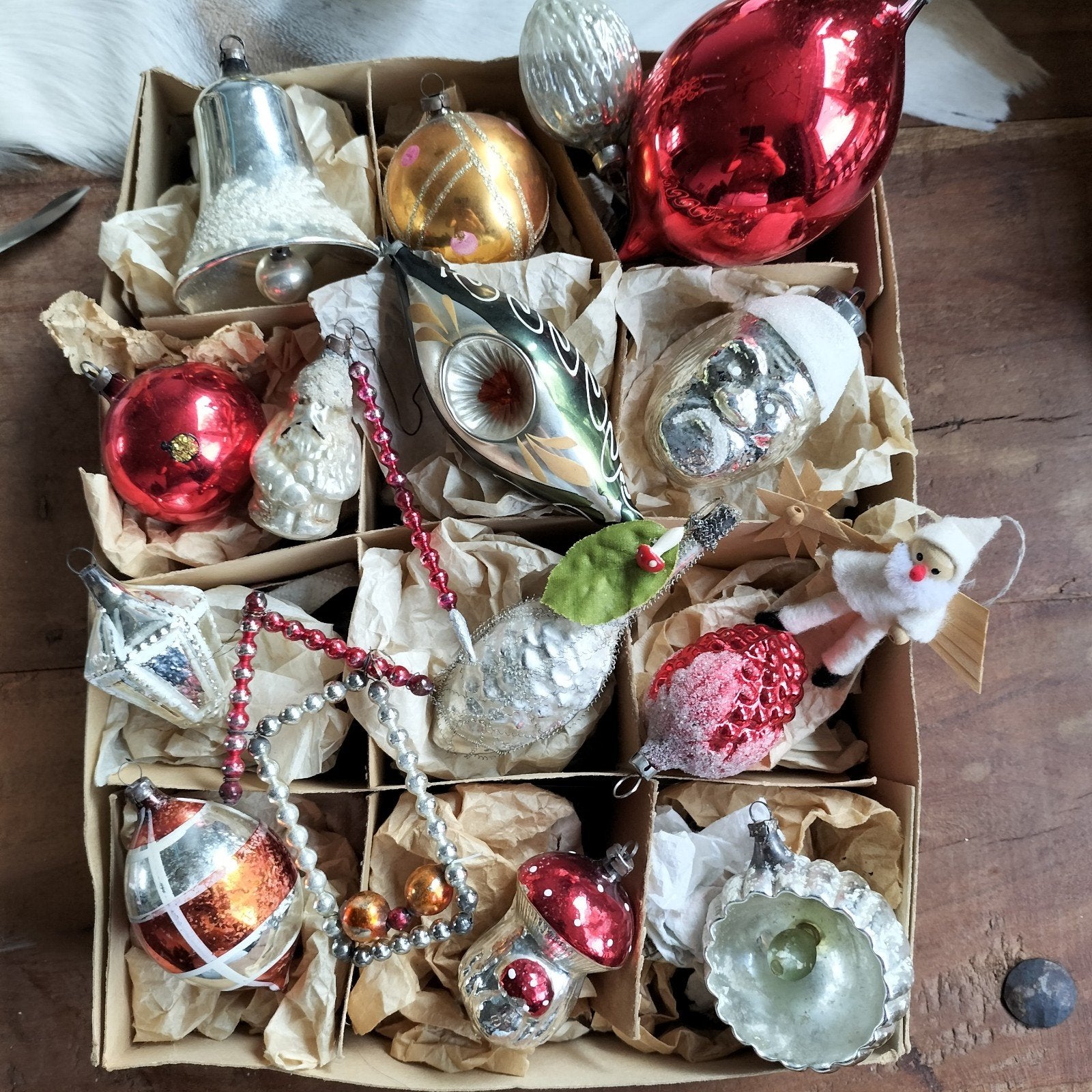 antieke oude kerstballen kerstversiering. oude kerst, Diversen, Ophalen of Verzenden, Gebruikt