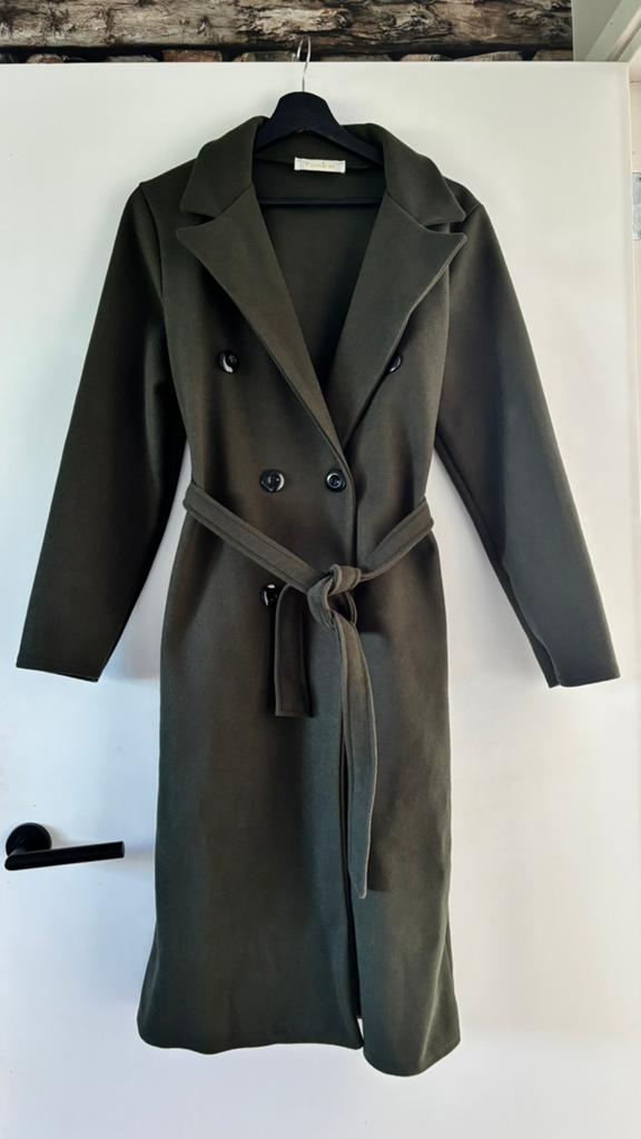 Nieuw groen khaki lange jas maat S/M Passion, Kleding | Dames, Jassen | Winter, Ophalen of Verzenden, Nieuw, Maat 36 (S), Groen