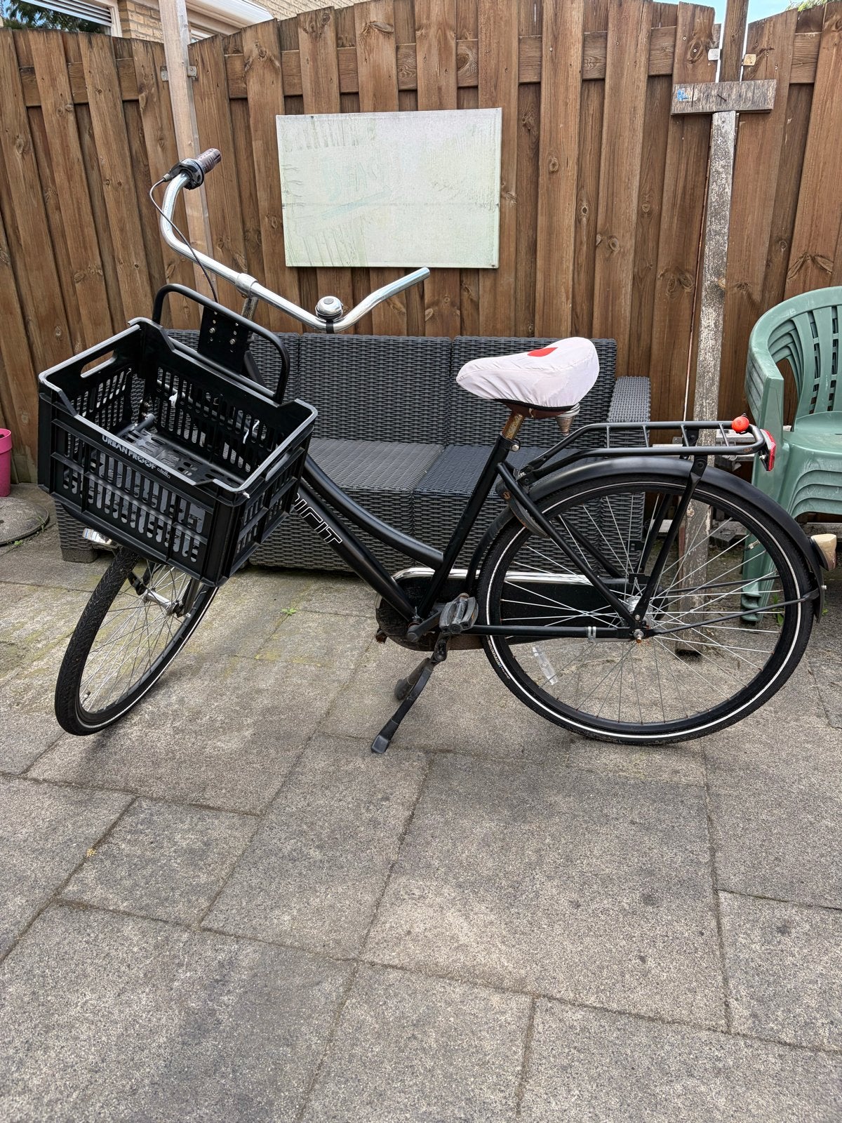 Spirit damesfiets met voordrager en krat, Fietsen en Brommers, Fietsen | Dames | Damesfietsen, Terugtraprem, Versnellingen, Ophalen