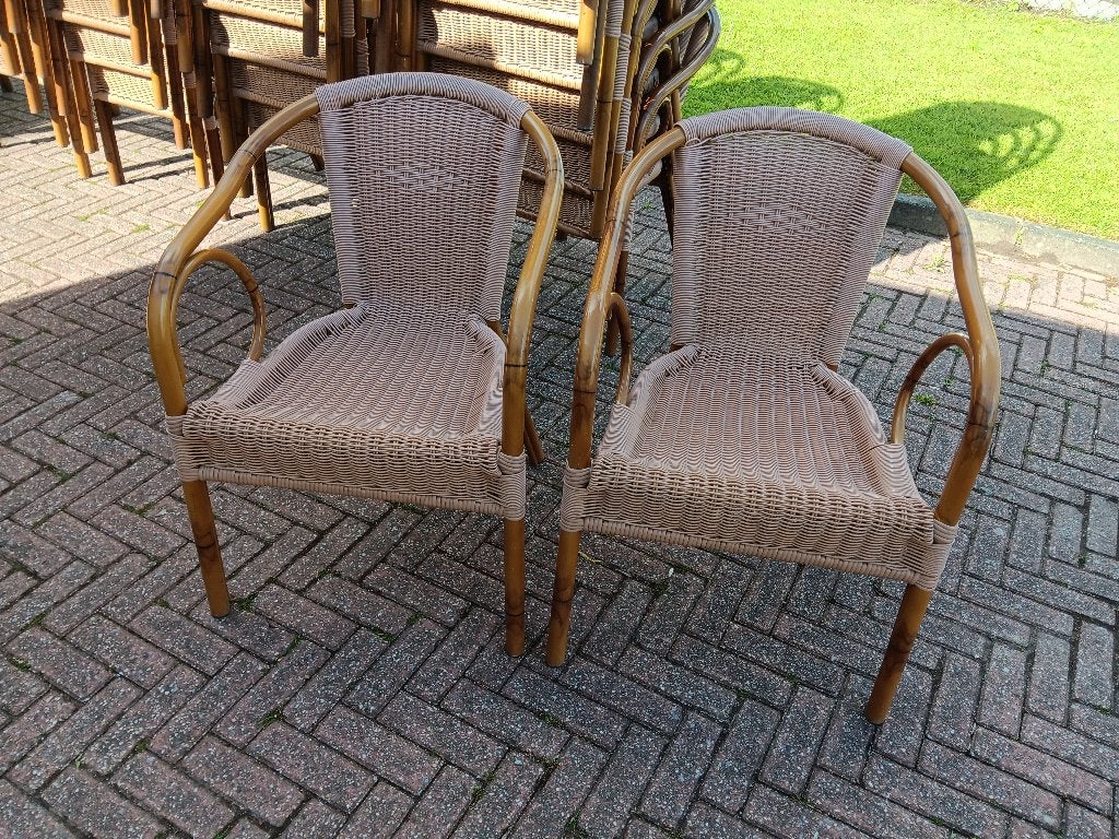 Horeca proof terrasstoelen terras stoelen en tafels, Ophalen, Zo goed als nieuw, Aluminium, Stapelbaar