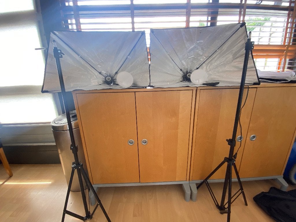 Complete Studiolampenset met 2 Softboxen, Statieven en tas, Audio, Tv en Foto, Fotografie | Fotostudio en Toebehoren, Ophalen of Verzenden