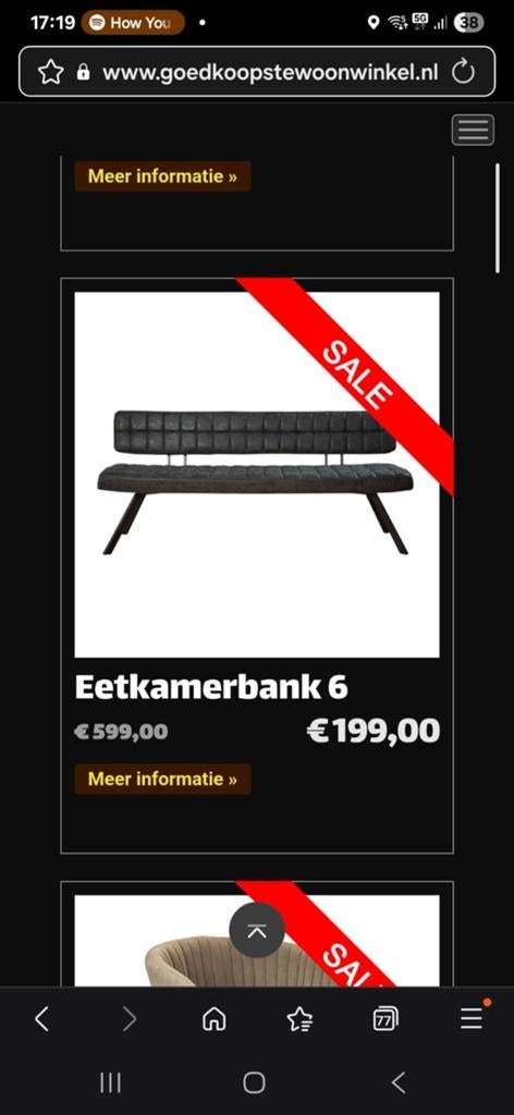 Eetkamerbank - Nu slechts 199€! Direct leverbaar!, Ophalen of Verzenden, Nieuw, Stof, Modern