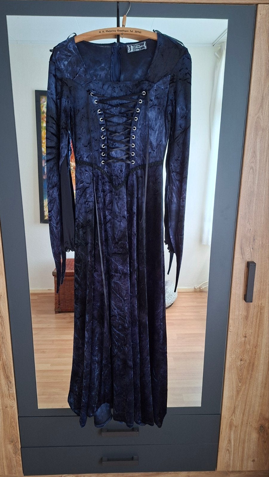 Laughing Vampire Gothic Jurk - Maat M, Maat 38/40 (M), Blauw, Ophalen of Verzenden, Zo goed als nieuw